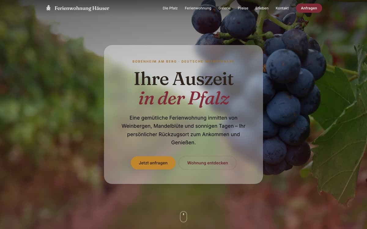 Ferienwohnung Häuser, Website – Ferienwohnung in Bobenheim am Berg, Pfalz